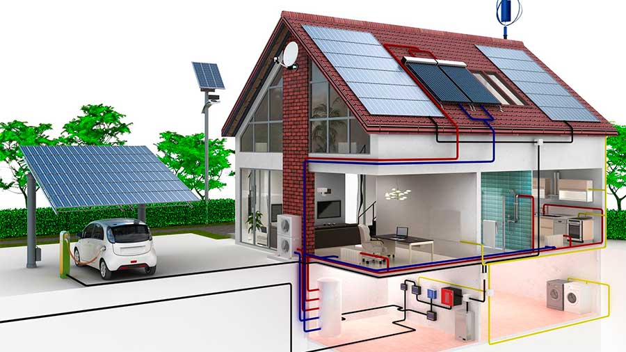 Imagen con el plano esquematizado de una passivhaus.